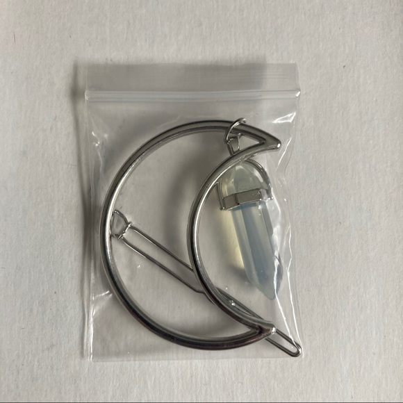 Boho Moon Dangle Opal Hair Clip - Picture 6 of 7